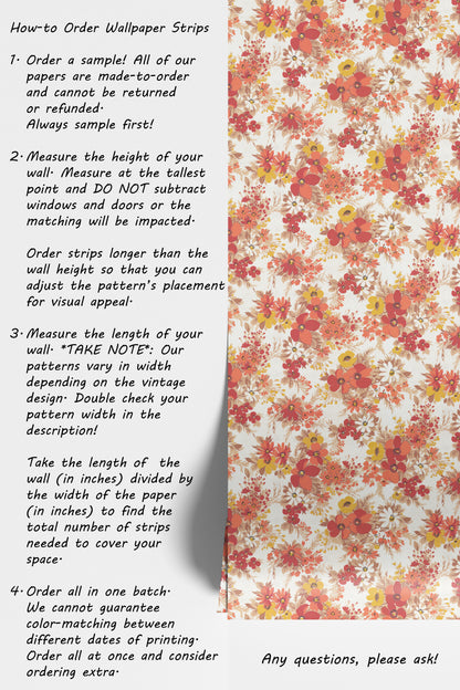 Meg Retro Floral in Coral Pink