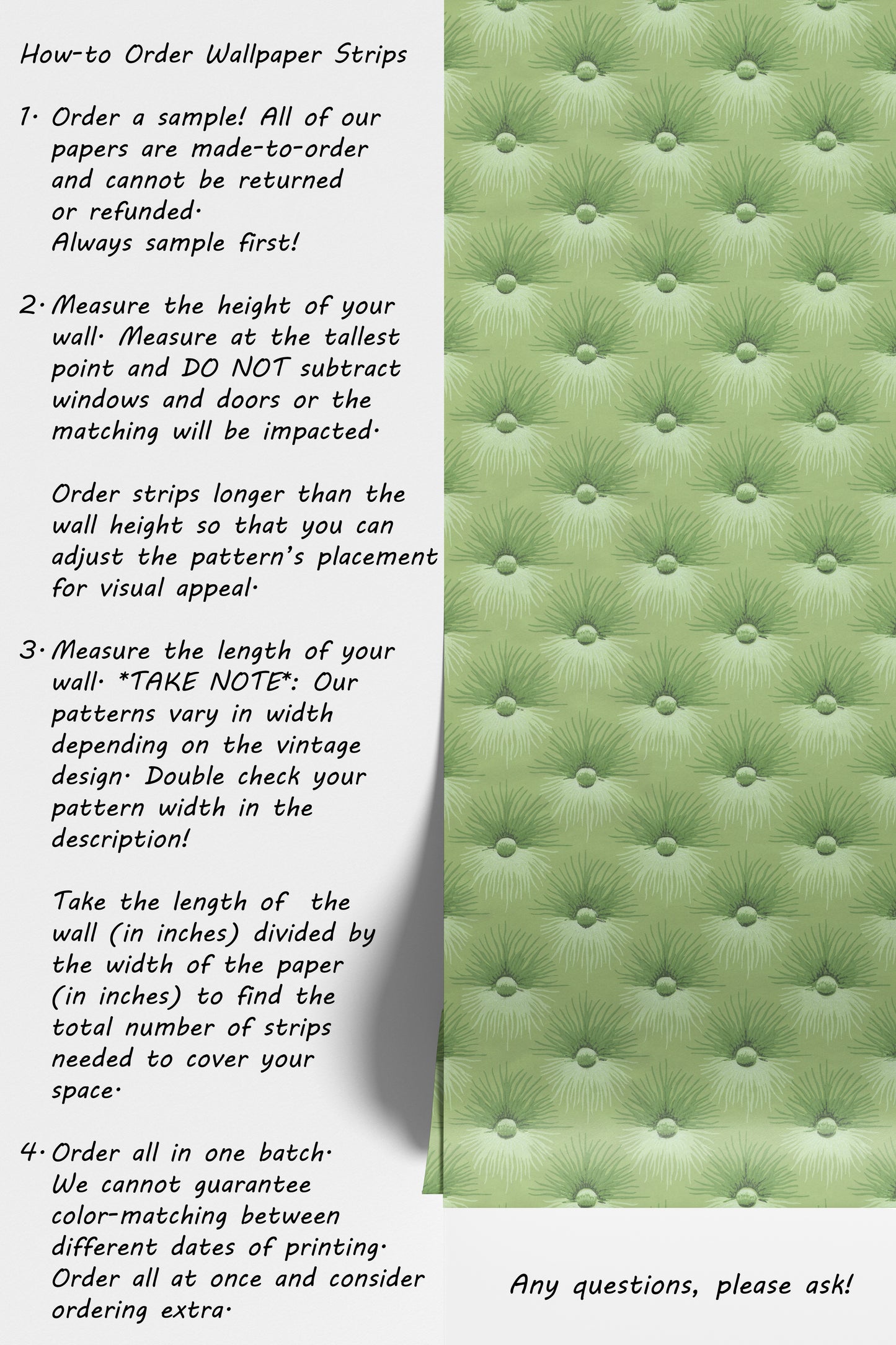 Mitzi Button Tuft Texture in Green