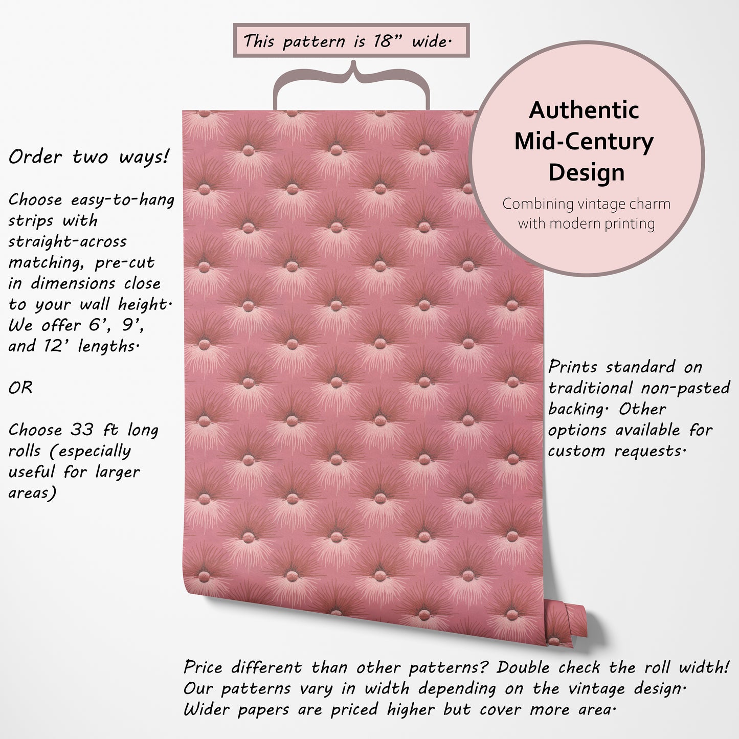 Mitzi Button Tuft Texture in Raspberry Pink