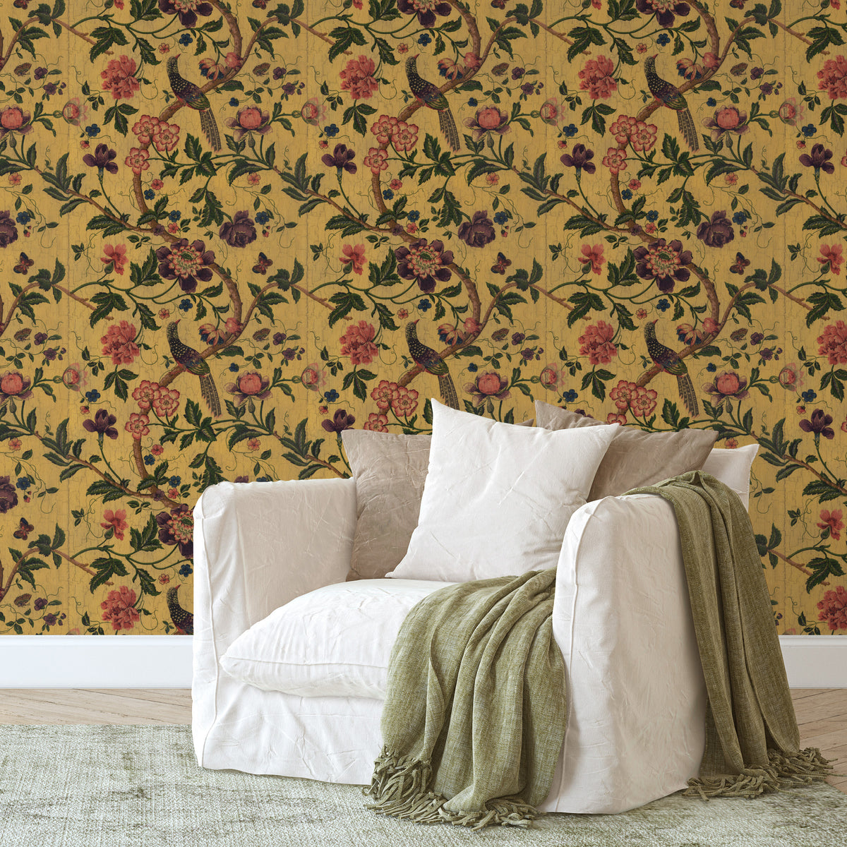 Corbin Antique Floral and Bird