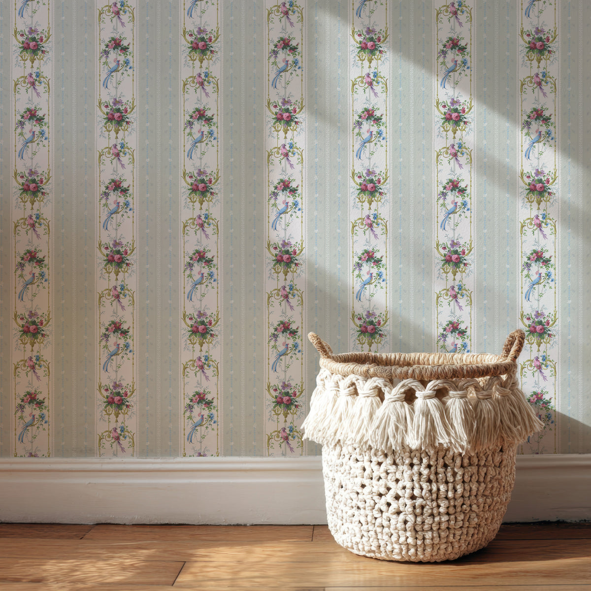 Alouette Floral and Bird Stripe
