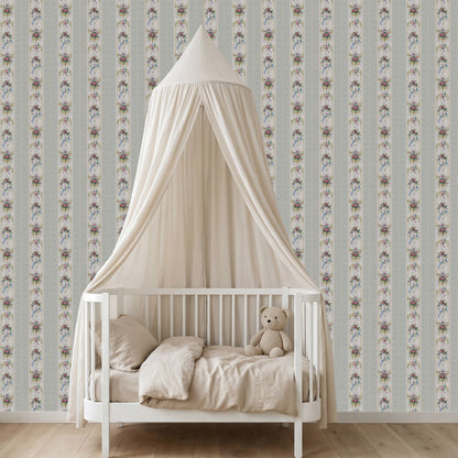 Alouette Floral and Bird Stripe