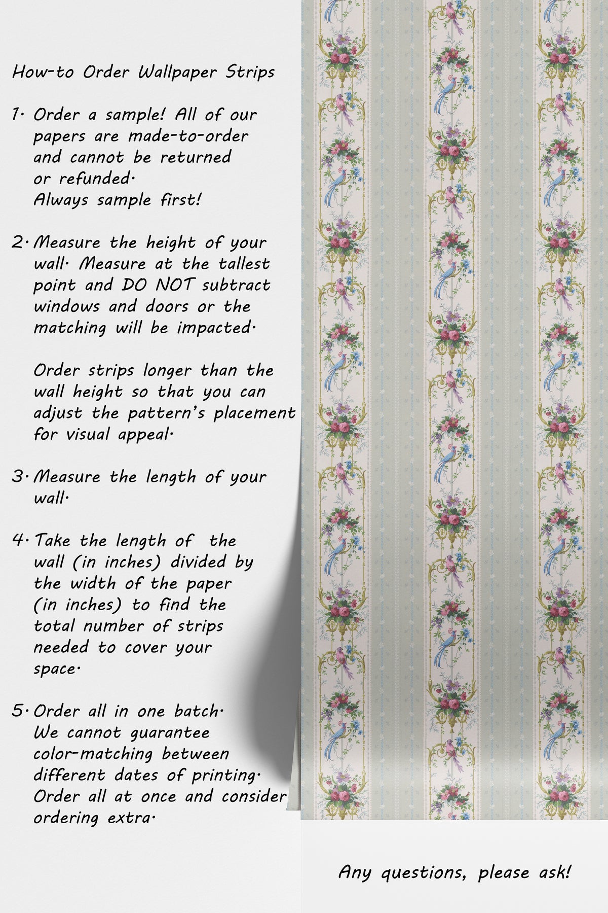 Alouette Floral and Bird Stripe