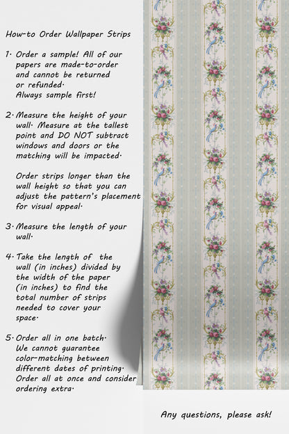 Alouette Floral and Bird Stripe