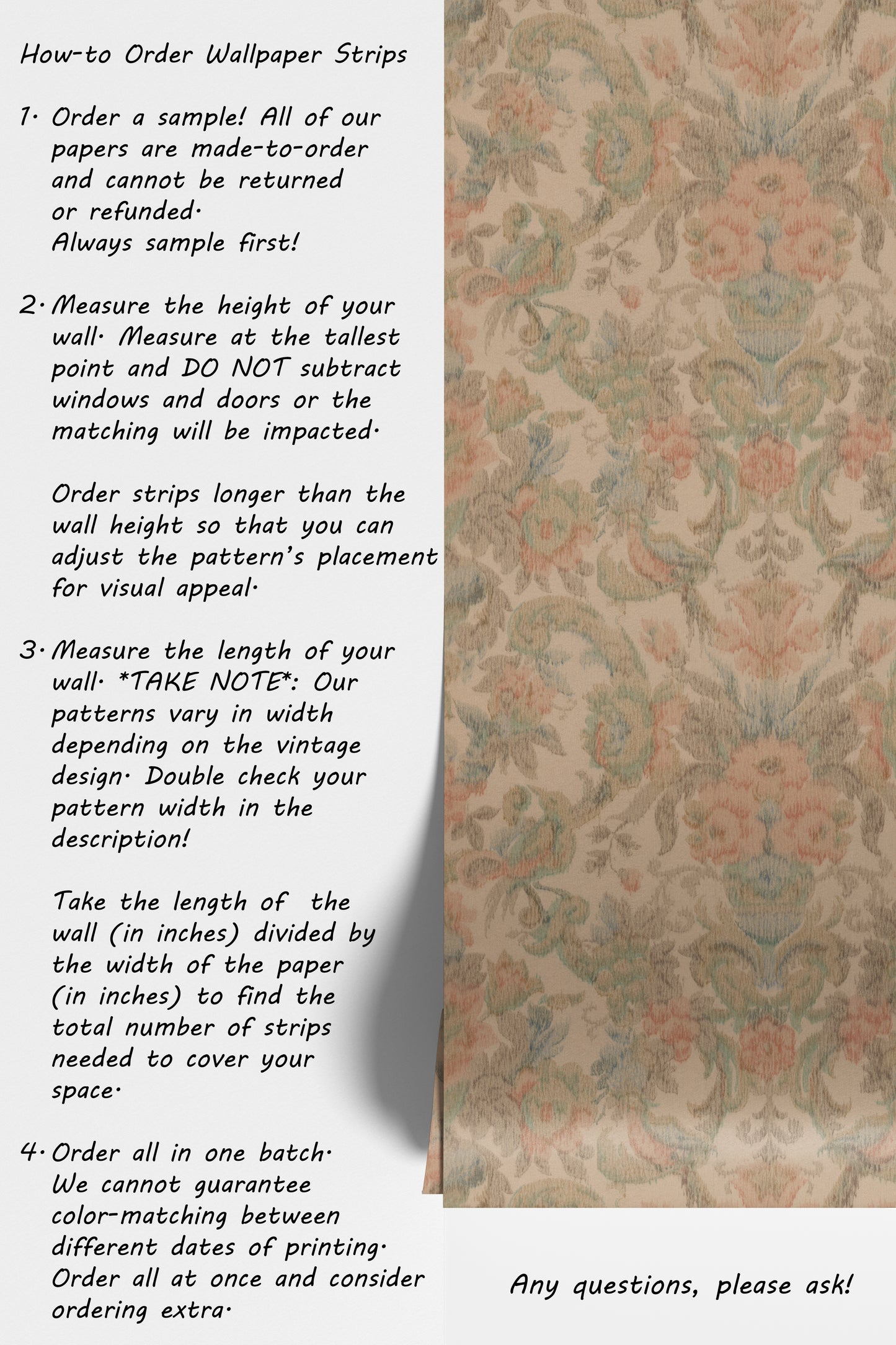Edith Antique Floral Damask