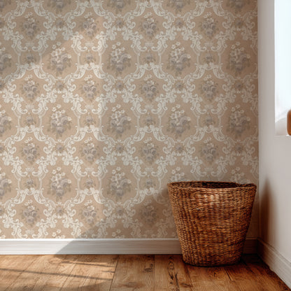 Pearl Rose Floral Damask