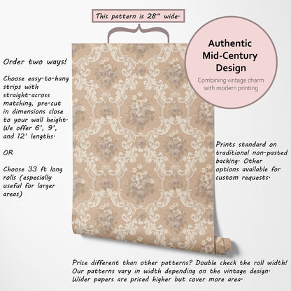Pearl Rose Floral Damask