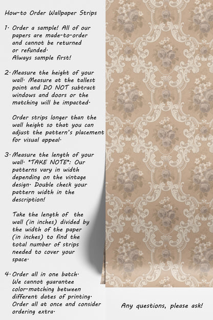 Pearl Rose Floral Damask