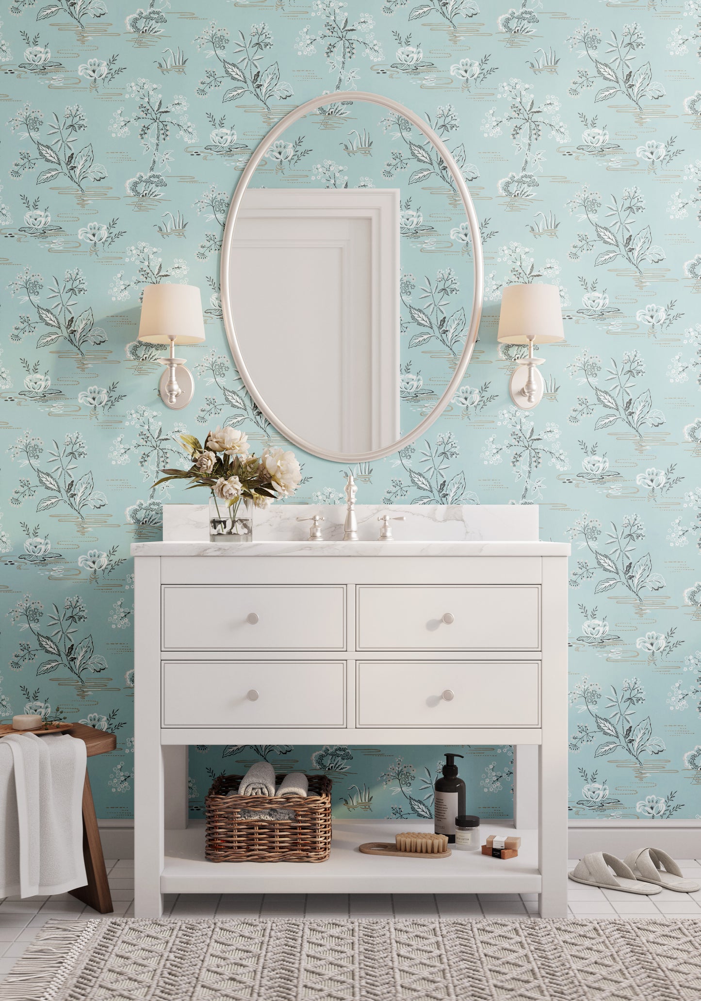Pithea Floral Bathroom
