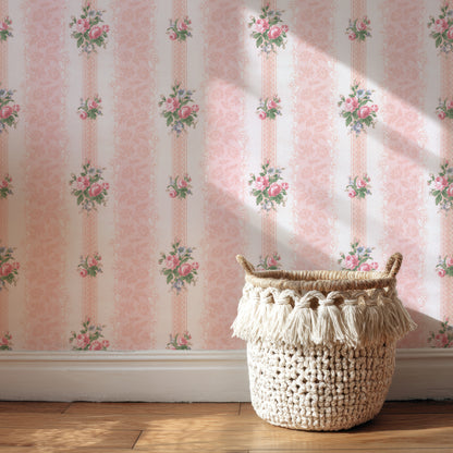 Lilibet Floral Rose Stripe