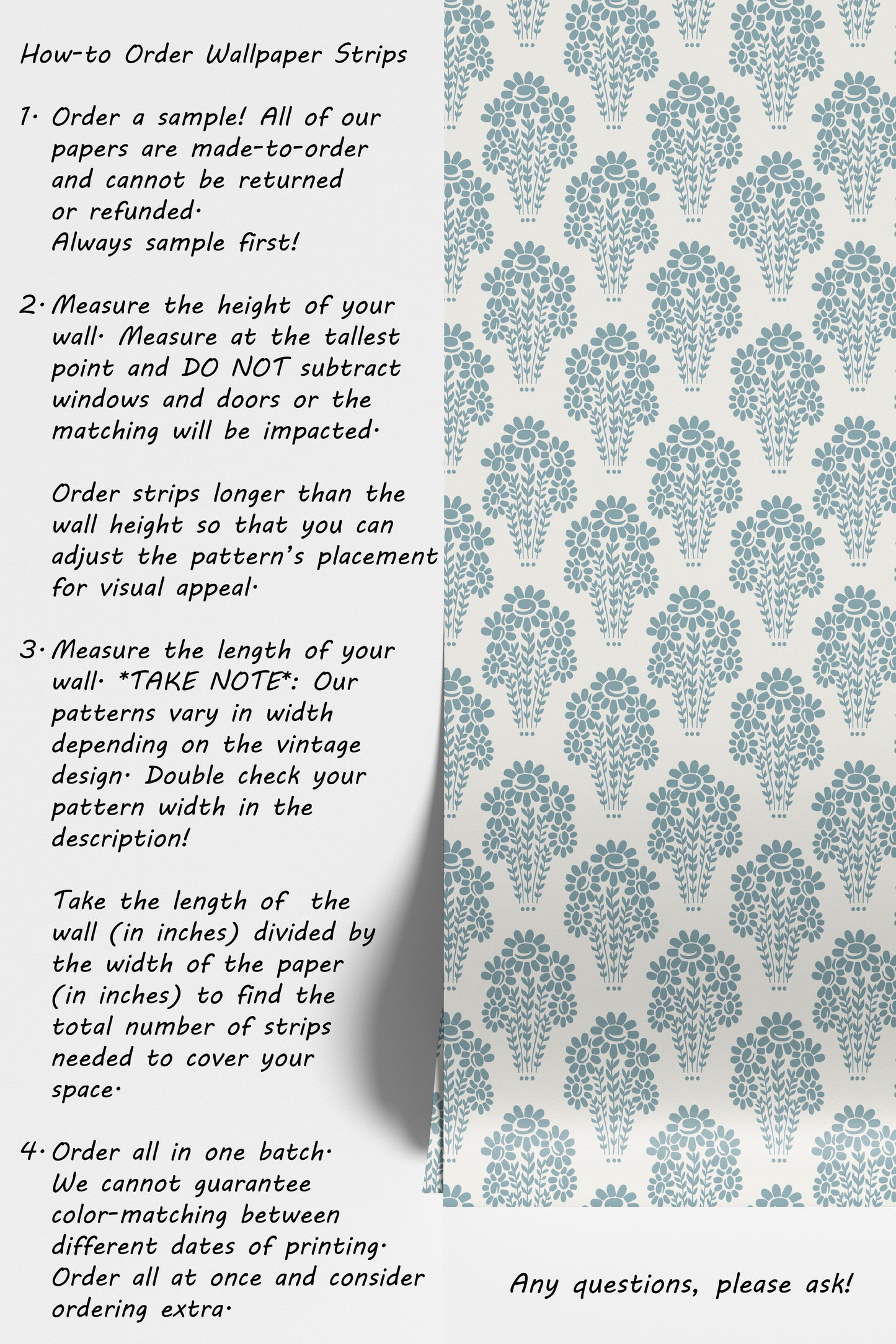 Damask Style Daisy in Blue Hannah's Treasures Design