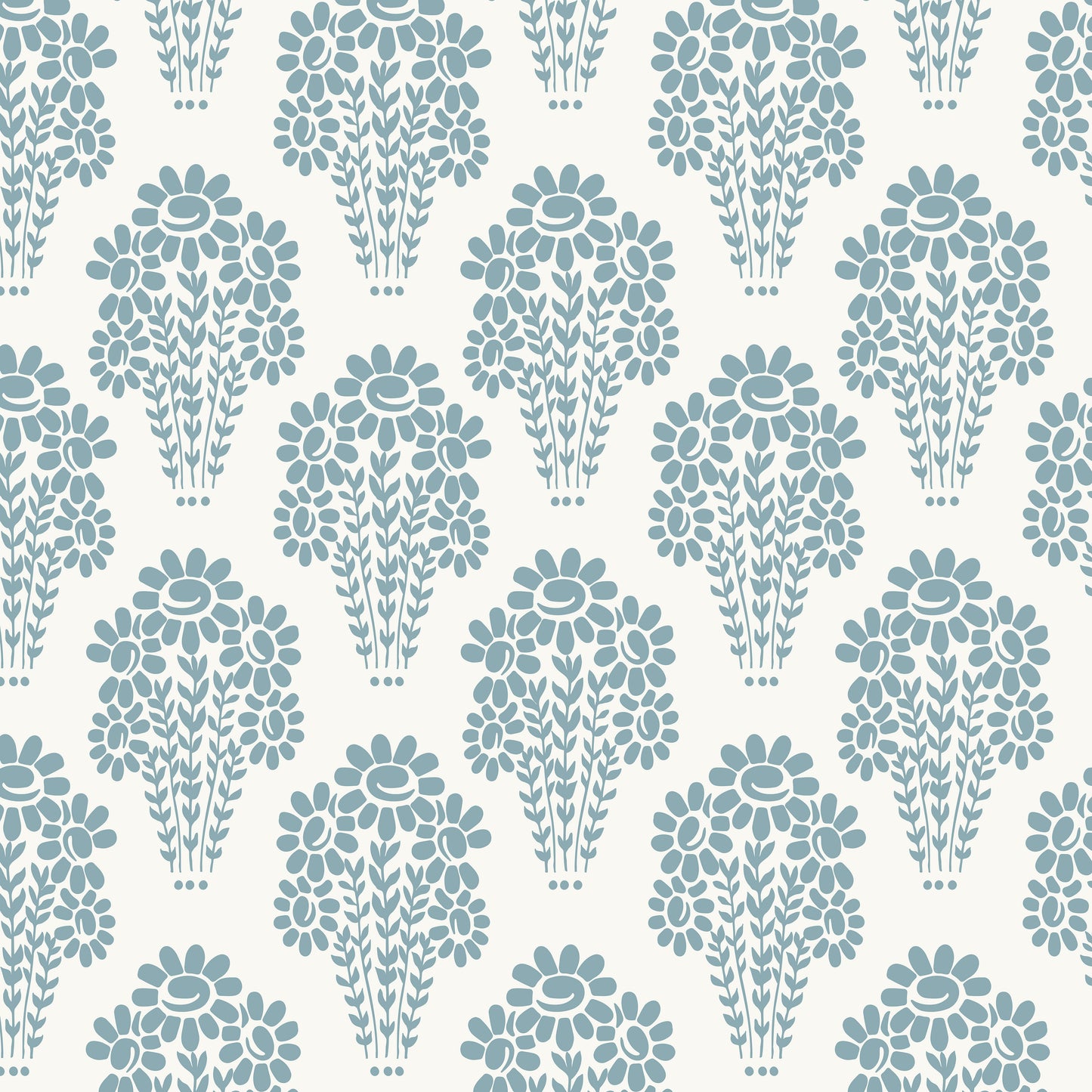 Damask Style Daisy in Blue Hannah's Treasures Design