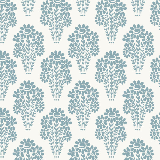 Damask Style Daisy in Blue Hannah's Treasures Design