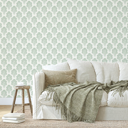 Damask Style Daisy in Green Hannah's Treasures Designs