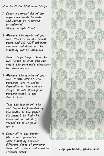 Damask Style Daisy in Green Hannah's Treasures Designs