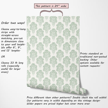 Damask Style Daisy in Green Hannah's Treasures Designs