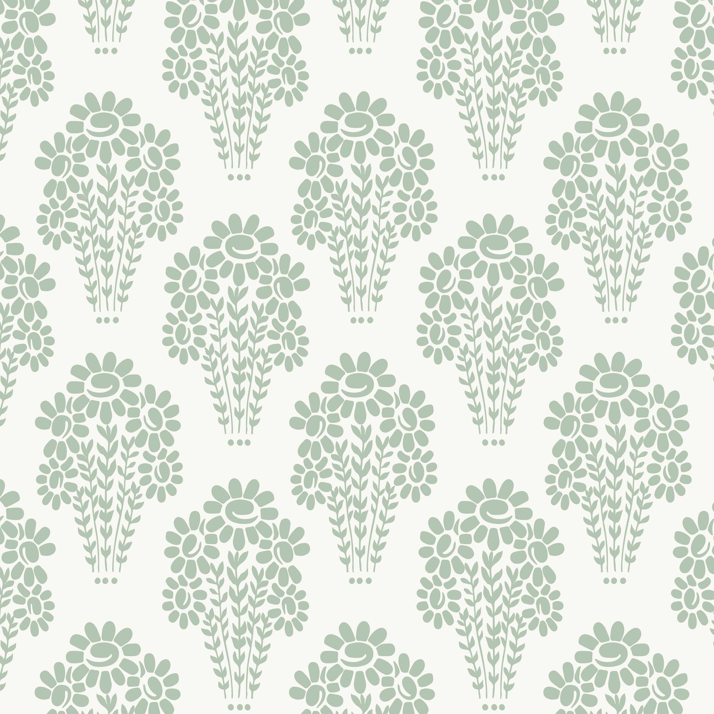 Damask Style Daisy in Green Hannah's Treasures Designs