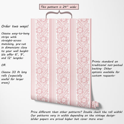 Climbing Floral Stripe Pink Hannah's Treasures Designs