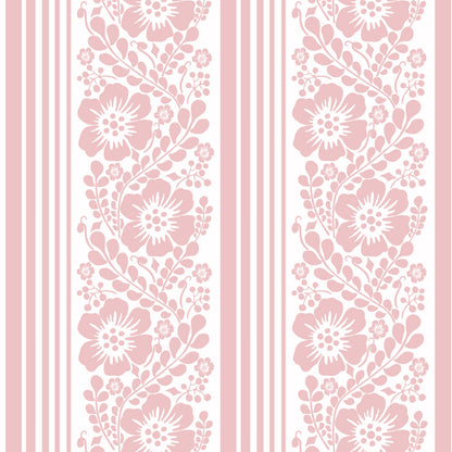 Climbing Floral Stripe Pink Hannah's Treasures Designs