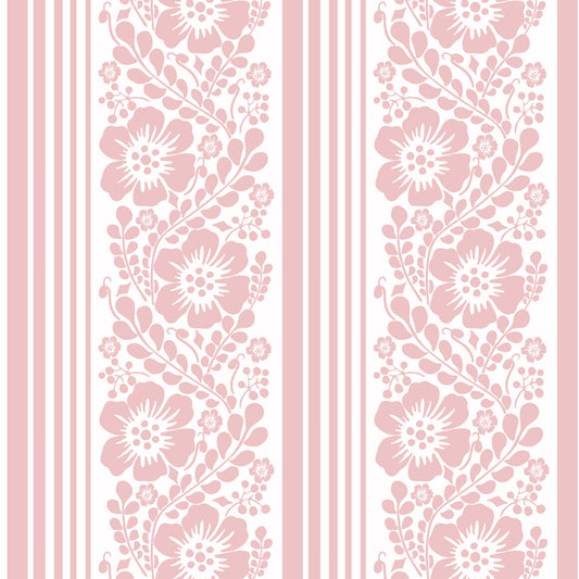 Climbing Floral Stripe Pink Hannah's Treasures Designs