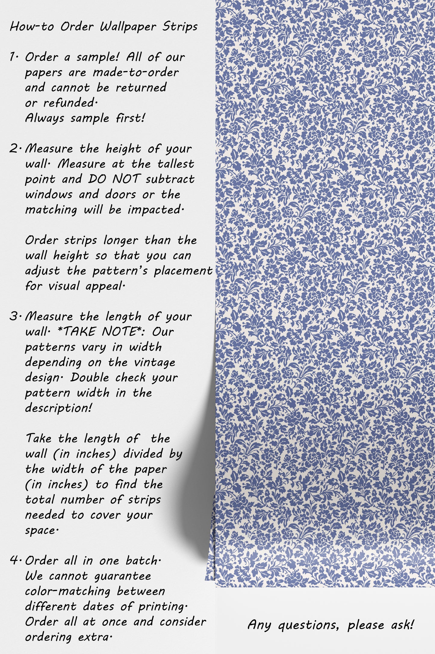 Floral Impressions Blue Hannah's Treasures Designs