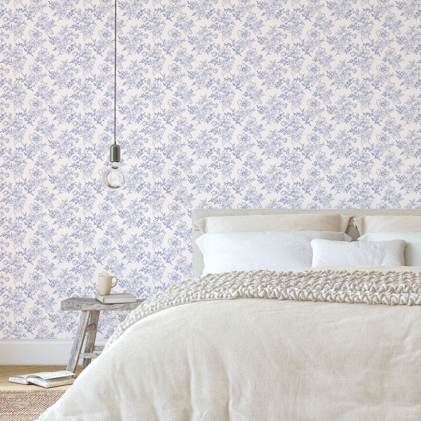 Flower Contours in Dark Blue Hannah's Treasures Designs