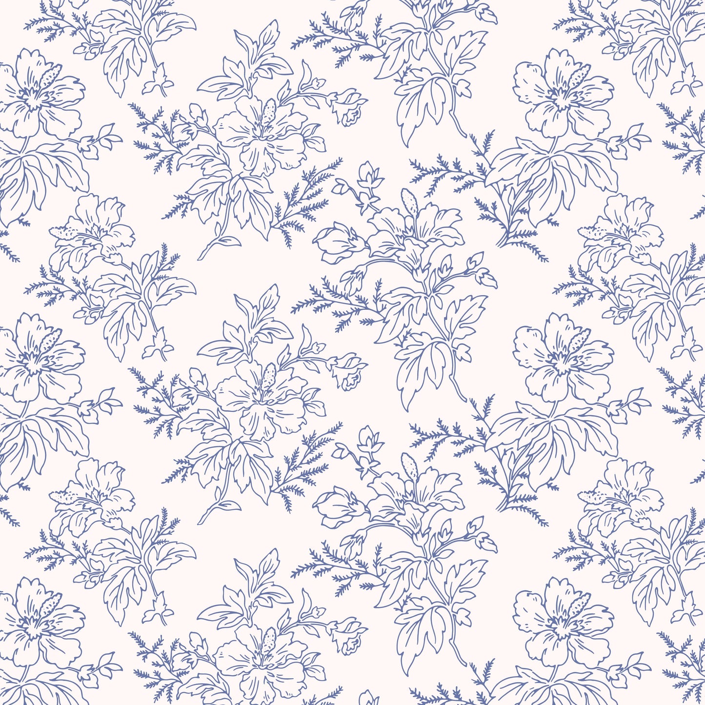 Flower Contours in Dark Blue Hannah's Treasures Designs