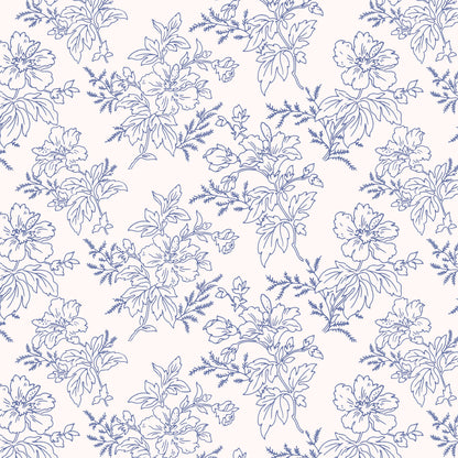 Flower Contours in Dark Blue Hannah's Treasures Designs