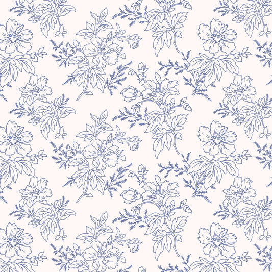 Flower Contours in Dark Blue Hannah's Treasures Designs