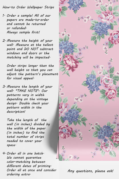 Large Romantic Roses and Hydrangeas Pink Hannah's Treasures Designs