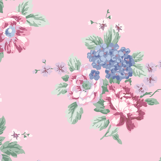 Large Romantic Roses and Hydrangeas Pink Hannah's Treasures Designs