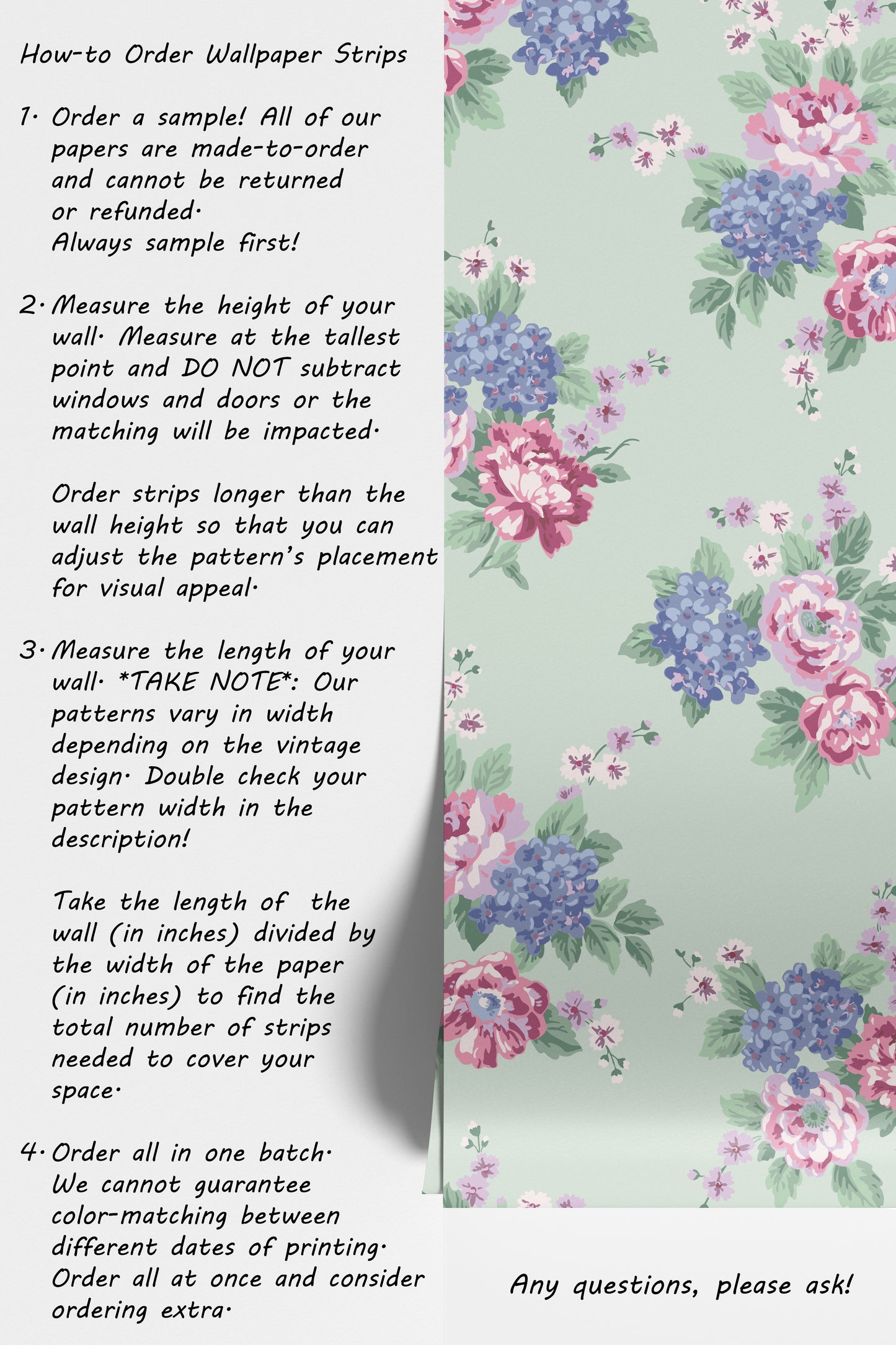 Large Romantic Roses and Hydrangeas in Green Hannah's Treasures Designs