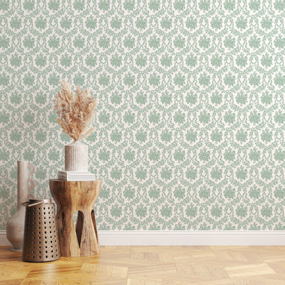 Victorian Floral Damask in Green Hannah's Treasures Designs