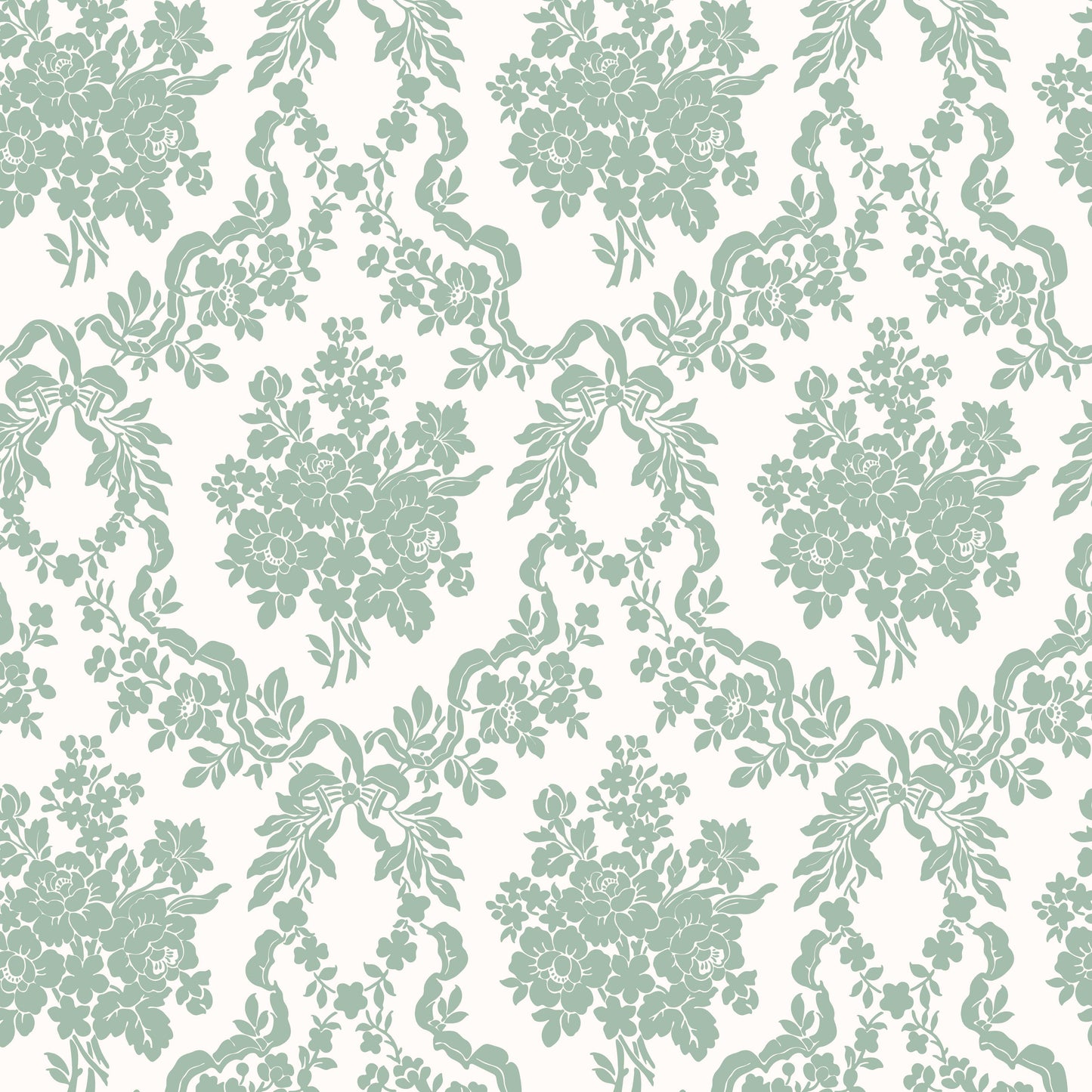 Victorian Floral Damask in Green Hannah's Treasures Designs