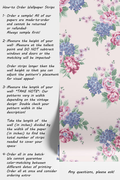 Large Romantic Roses and Hydrangeas in Cream Hannah's Treasures Designs