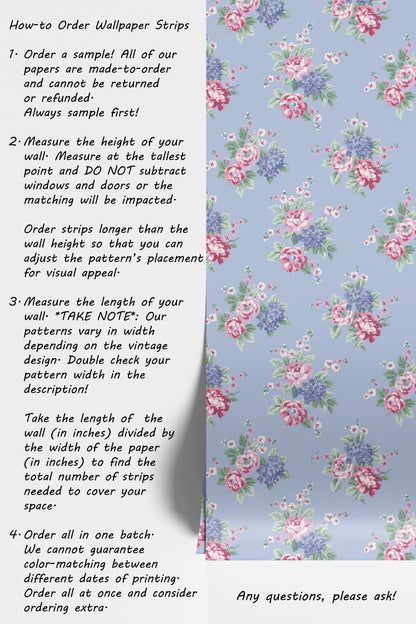 Romantic Roses and Hydrangeas in Blue Hannah's Treasures Designs