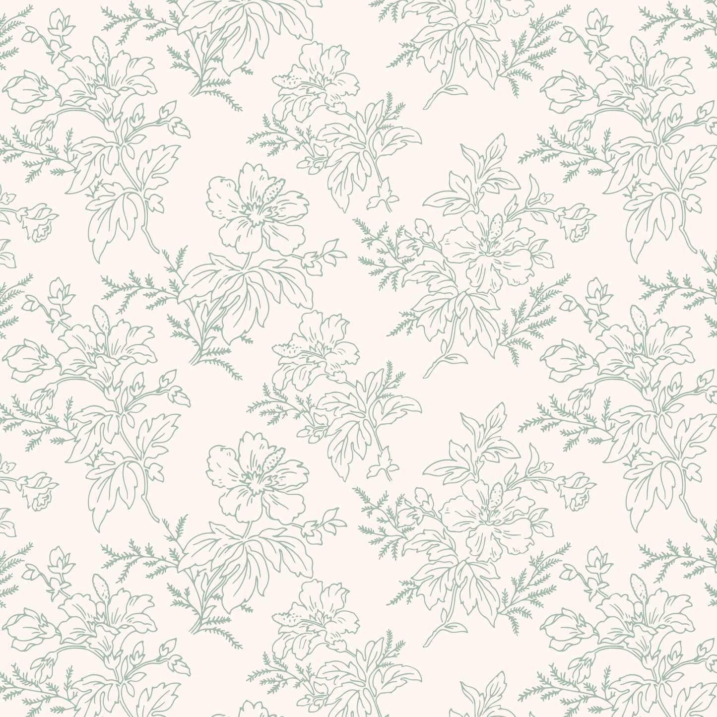 Flower Contours in Green Hannah's Treasures Design