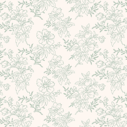 Flower Contours in Green Hannah's Treasures Design