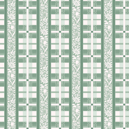 Cutesy Floral Plaid in Green Hannah's Treasures Designs