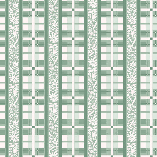 Cutesy Floral Plaid in Green Hannah's Treasures Designs