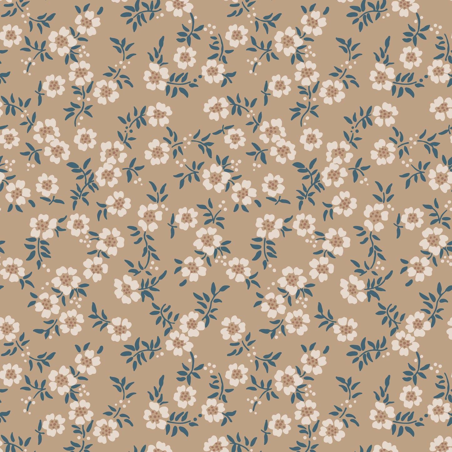 Many Mini Flowers in Tan Hannah's Treasures Designs