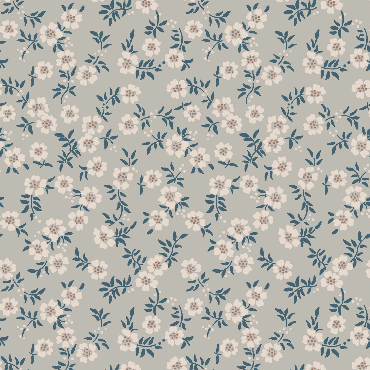 Many Mini Flowers in Slate Hannah's Treasures Designs