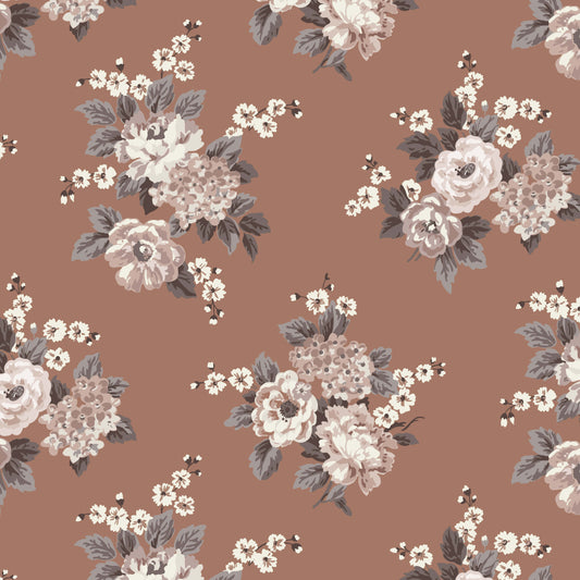 Romantic Roses and Hydrangeas in Mocha Mousse Hannah's Treasures Design